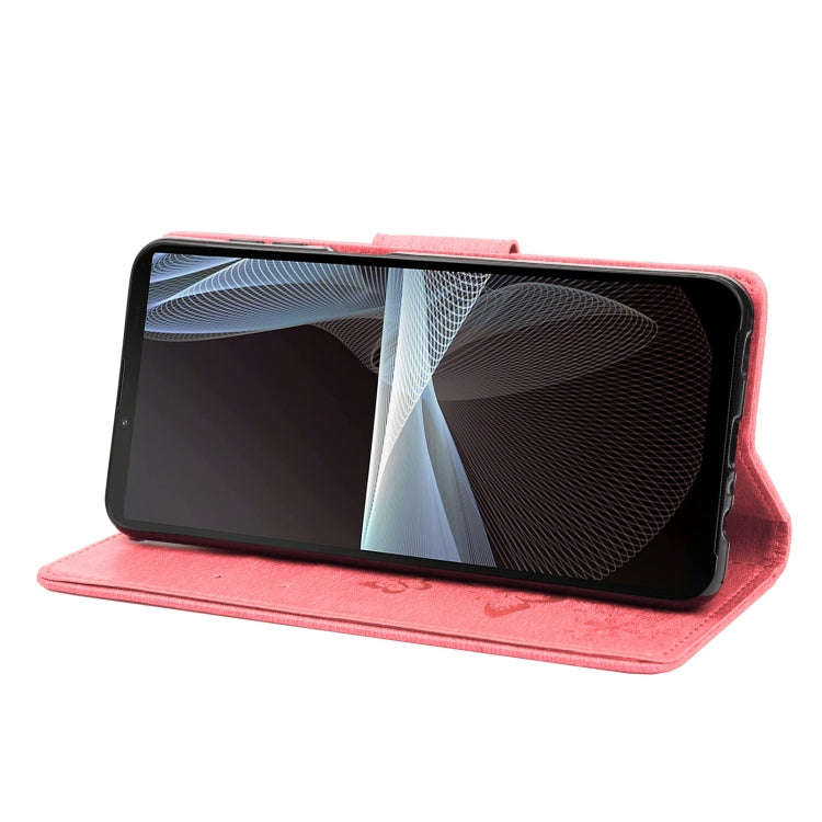For Sony Xperia 10 IV Butterfly Embossed Horizontal Flip Leather Phone Case(Pink)