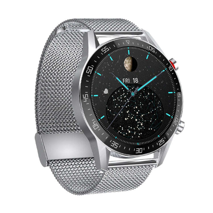 SK7Plus 1.28 inch IPS Screen Steel Strap Smart Watch, Support Bluetooth Call/Sleep Monitoring(Sil...
