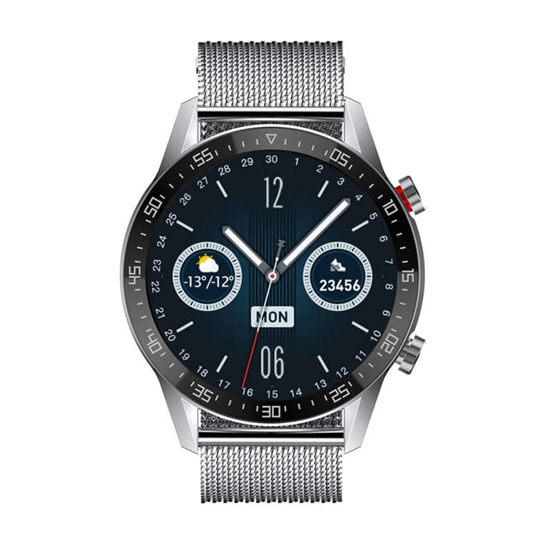 SK7Plus 1.28 inch IPS Screen Steel Strap Smart Watch, Support Bluetooth Call/Sleep Monitoring(Sil...