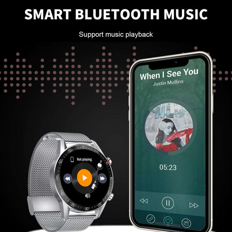 SK7Plus 1.28 inch IPS Screen Steel Strap Smart Watch, Support Bluetooth Call/Sleep Monitoring(Black)