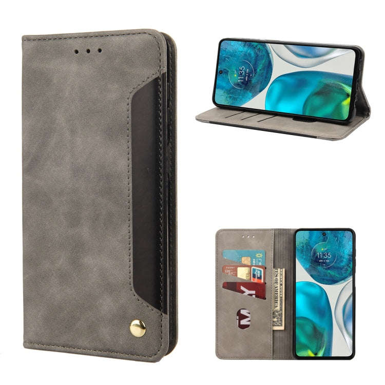 For Motorola Moto G52 Skin Feel Splicing Leather Phone Case(Grey)