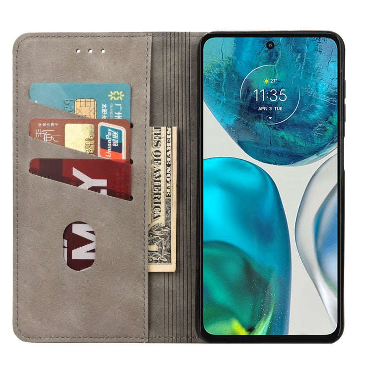 For Motorola Moto G52 Skin Feel Splicing Leather Phone Case(Grey)