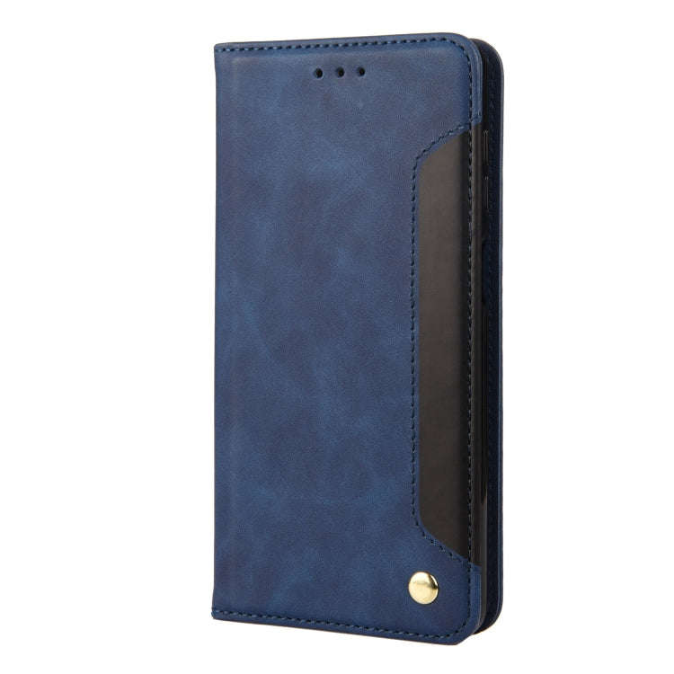 For Motorola Moto G52 Skin Feel Splicing Leather Phone Case(Blue)