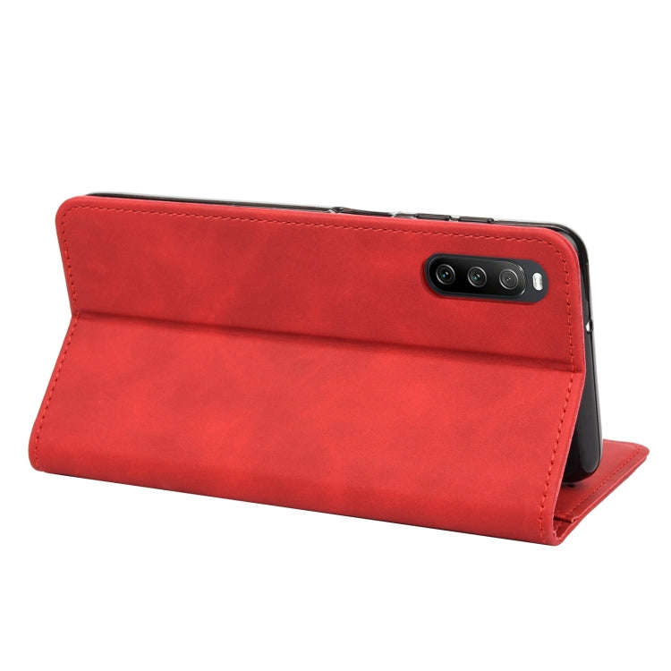 For Sony Xperia 10 IV Skin Feel Splicing Leather Phone Case(Red)