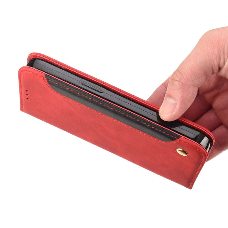 For Sony Xperia 10 IV Skin Feel Splicing Leather Phone Case(Red)