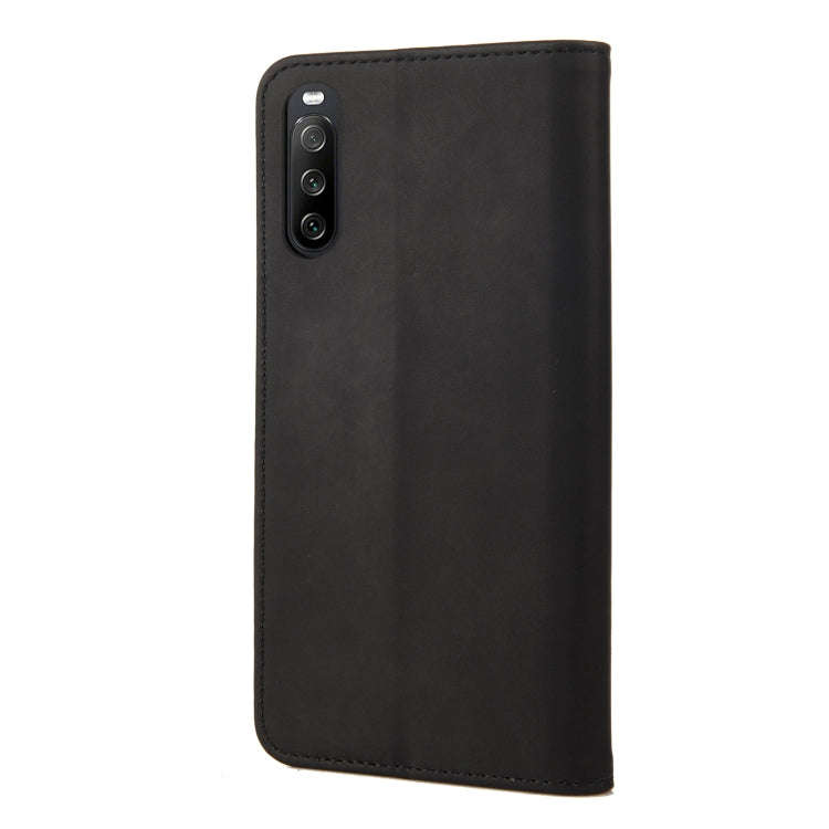 For Sony Xperia 10 IV Skin Feel Splicing Leather Phone Case(Black)