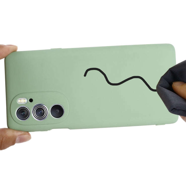 For Motorola Edge X30 5G Pure Color Liquid Silicone Shockproof Phone Case(Green)