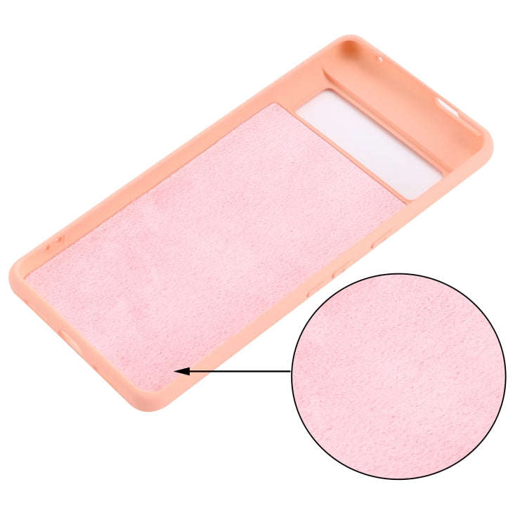 For Google Pixel 7 Pro Pure Color Liquid Silicone Shockproof Phone Case(Pink)