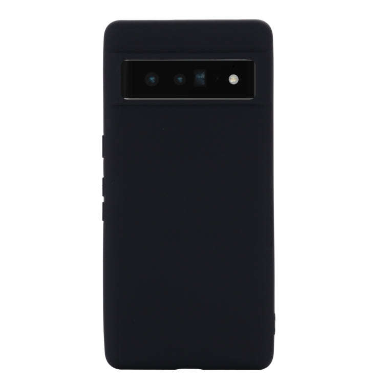 For Google Pixel 7 Pro Pure Color Liquid Silicone Shockproof Phone Case(Black)