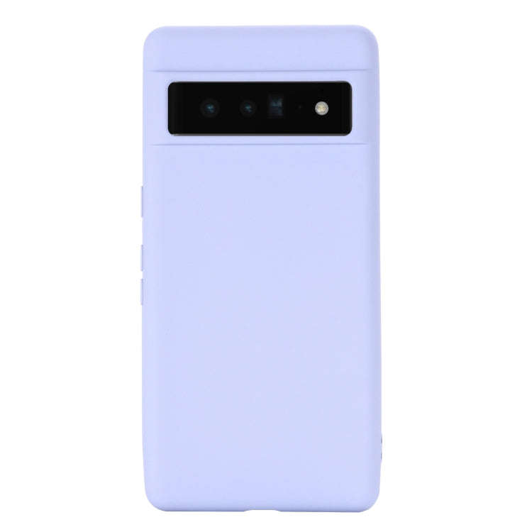 For Google Pixel 7 Pure Color Liquid Silicone Shockproof Phone Case(Purple)