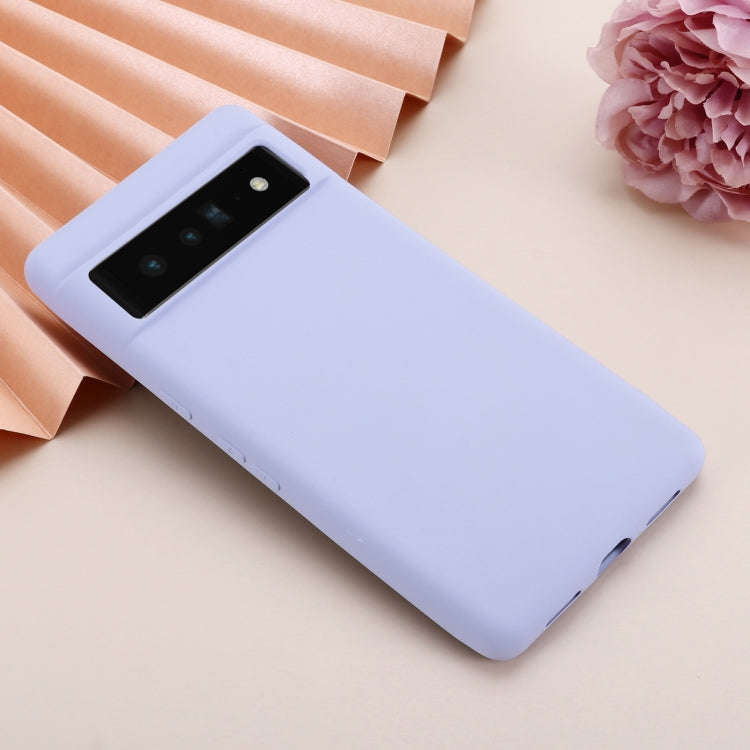 For Google Pixel 7 Pure Color Liquid Silicone Shockproof Phone Case(Purple)