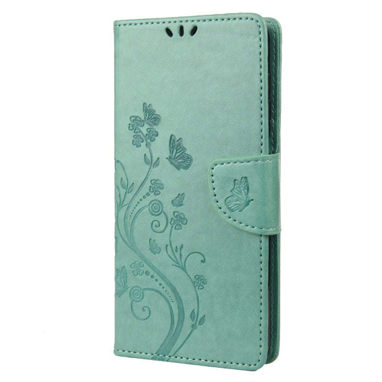 For Motorola Moto G52 Embossed Butterfly Pattern Flip Leather Phone Case(Green)