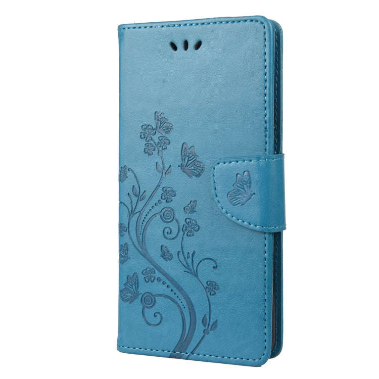 For Motorola Moto G52 Embossed Butterfly Pattern Flip Leather Phone Case(Blue)