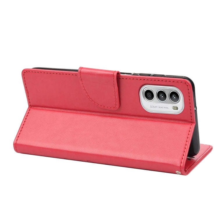For Motorola Moto G52 Embossed Butterfly Pattern Flip Leather Phone Case(Red)