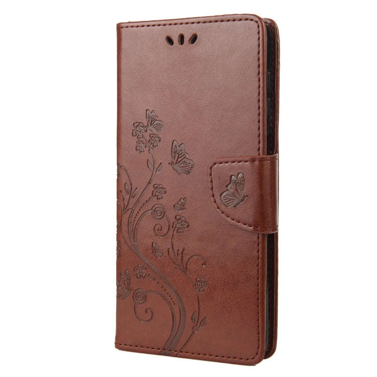 For Motorola Moto G52 Embossed Butterfly Pattern Flip Leather Phone Case(Brown)