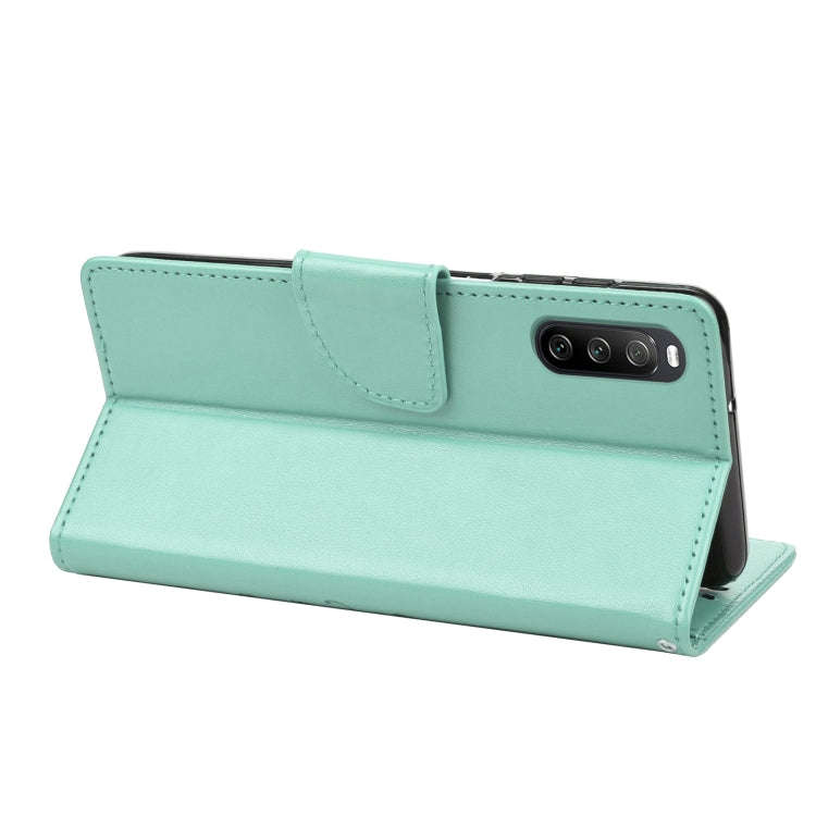 For Sony Xperia 10 IV Embossed Butterfly Pattern Flip Leather Phone Case(Green)