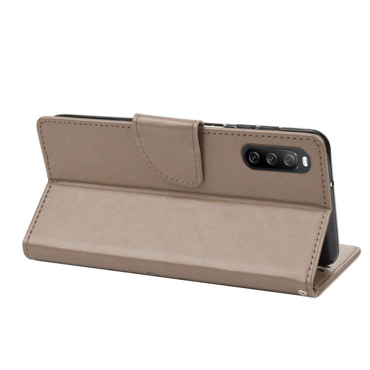 For Sony Xperia 10 IV Embossed Butterfly Pattern Flip Leather Phone Case(Grey)