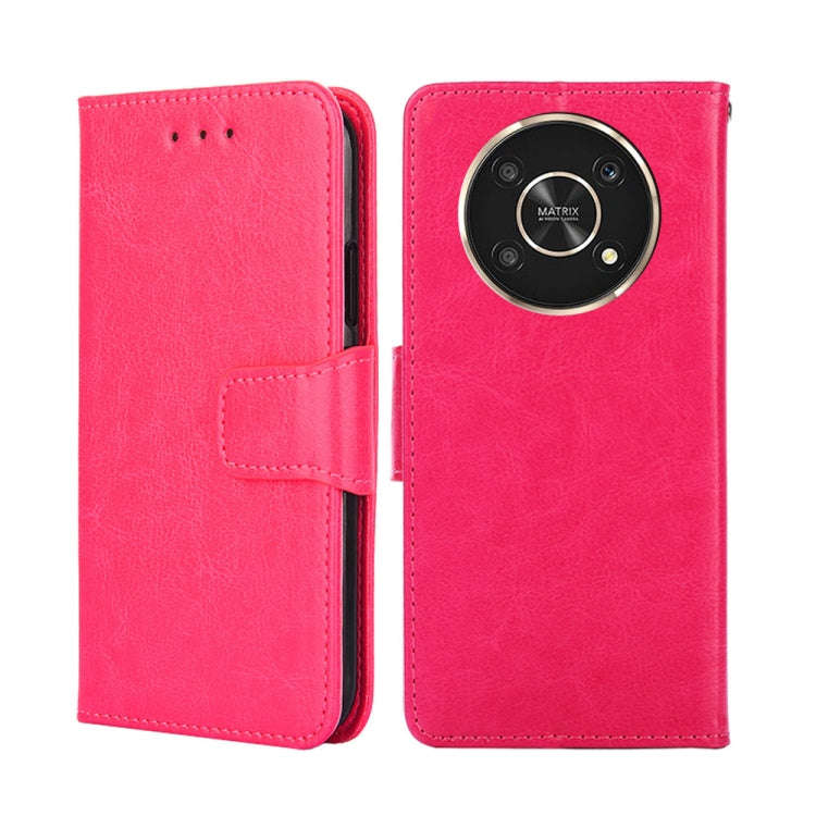 For Honor X30 5G Crystal Texture Leather Phone Case(Rose Red)