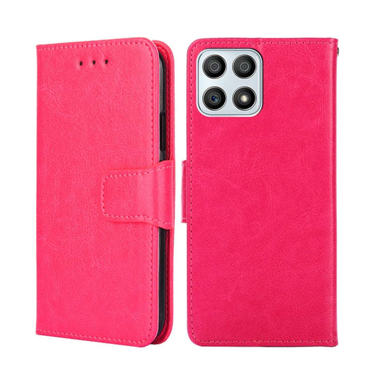 For Honor X30i Crystal Texture Leather Phone Case(Rose Red)
