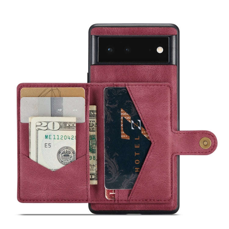 For Google Pixel 6A JEEHOOD Retro Magnetic Detachable Phone Case(Red)