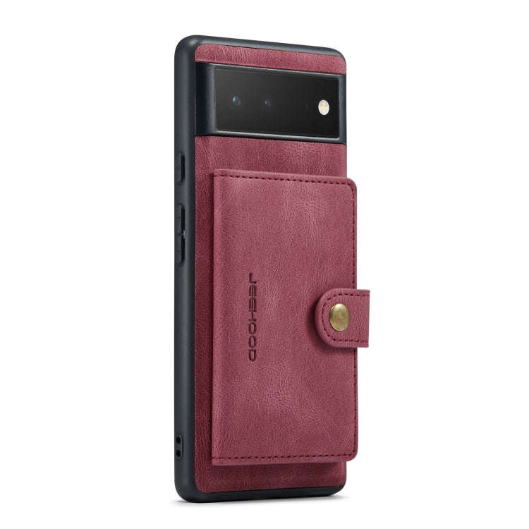 For Google Pixel 6A JEEHOOD Retro Magnetic Detachable Phone Case(Red)