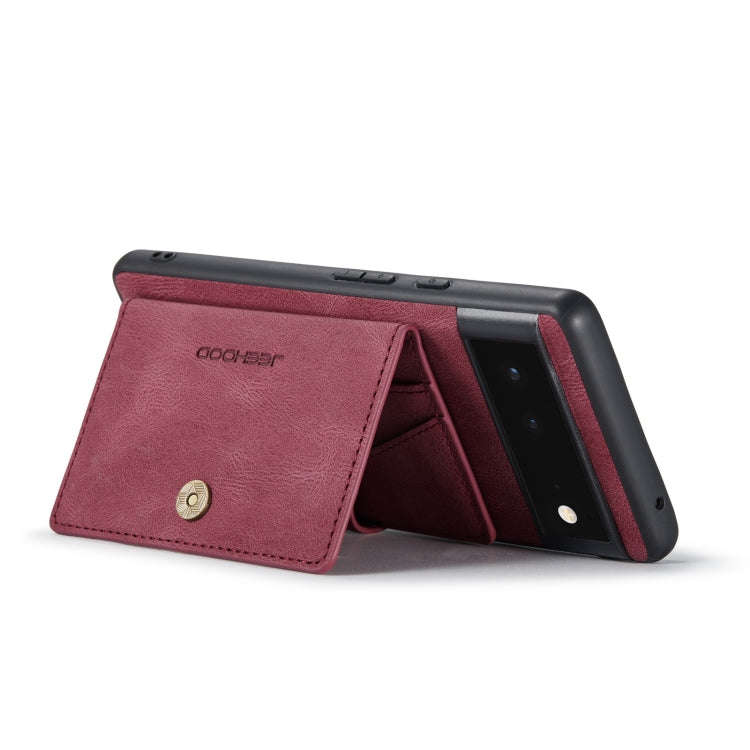 For Google Pixel 6A JEEHOOD Retro Magnetic Detachable Phone Case(Red)