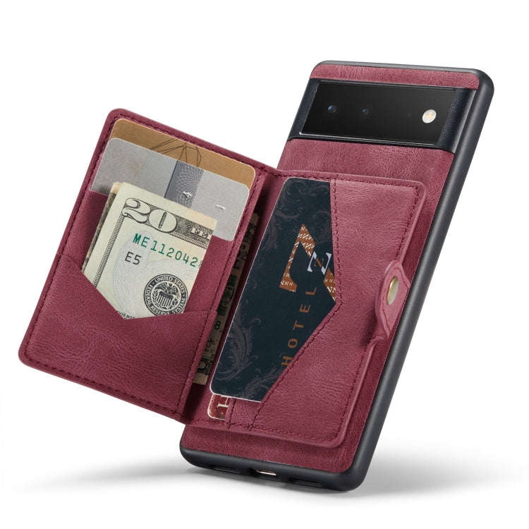 For Google Pixel 6A JEEHOOD Retro Magnetic Detachable Phone Case(Red)