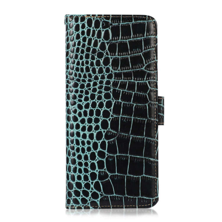 For Motorola Moto G 2022 5G Crocodile Top Layer Cowhide Leather Phone Case(Green)