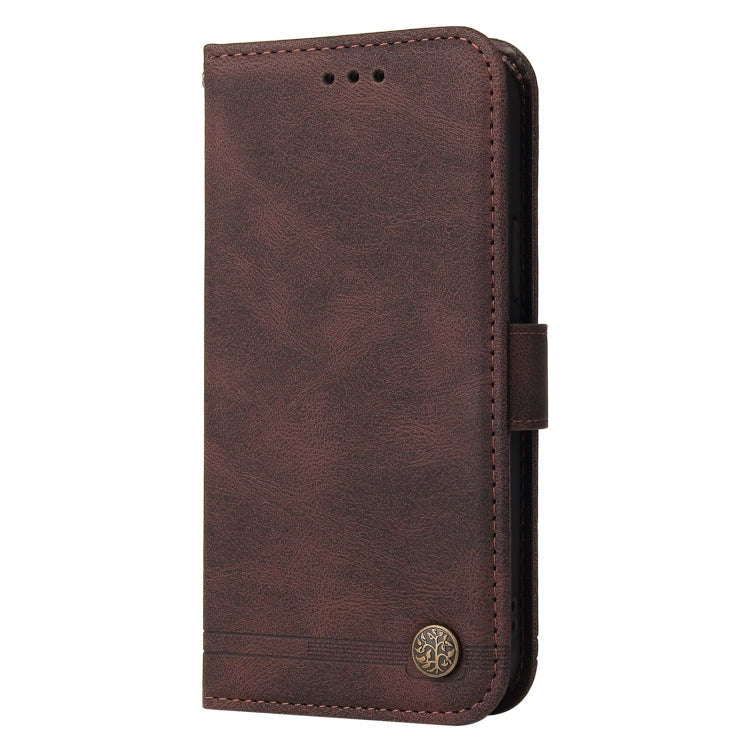 For Honor 50 Pro / Huawei nova 9 Pro Skin Feel Life Tree Metal Button Leather Phone Case(Brown)