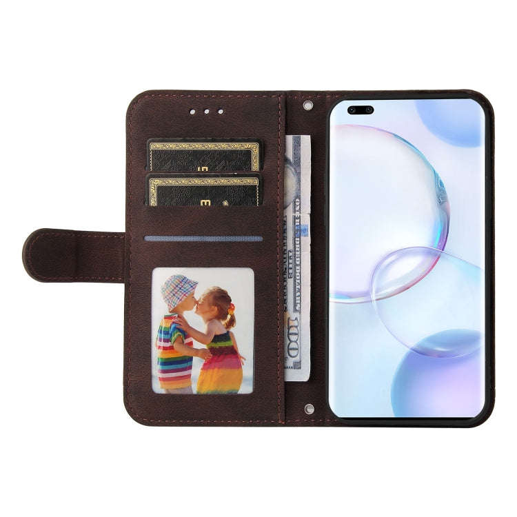 For Honor 50 Pro / Huawei nova 9 Pro Skin Feel Life Tree Metal Button Leather Phone Case(Brown)