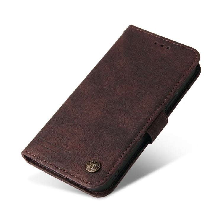 For Honor 50 Pro / Huawei nova 9 Pro Skin Feel Life Tree Metal Button Leather Phone Case(Brown)