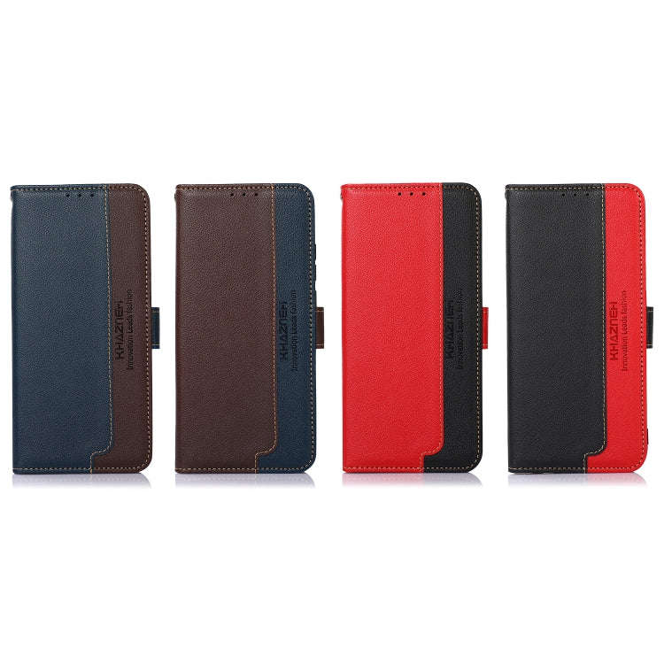 For Motorola Moto G 2022 KHAZNEH Litchi Texture Leather RFID Phone Case(Blue)