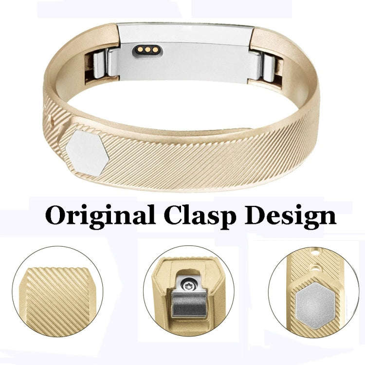 For FITBIT Alta Metallic Strap(Champagne Gold)