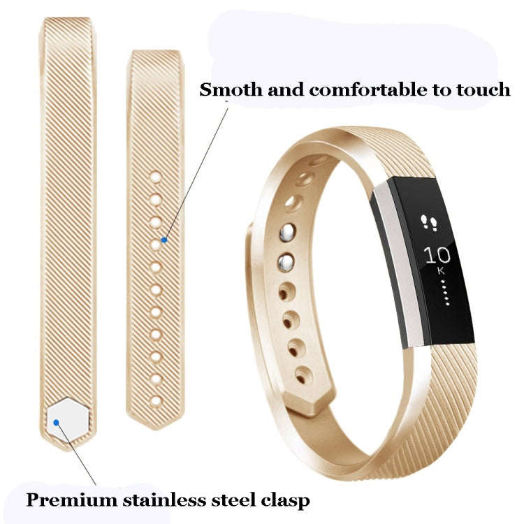 For FITBIT Alta Metallic Strap(Champagne Gold)