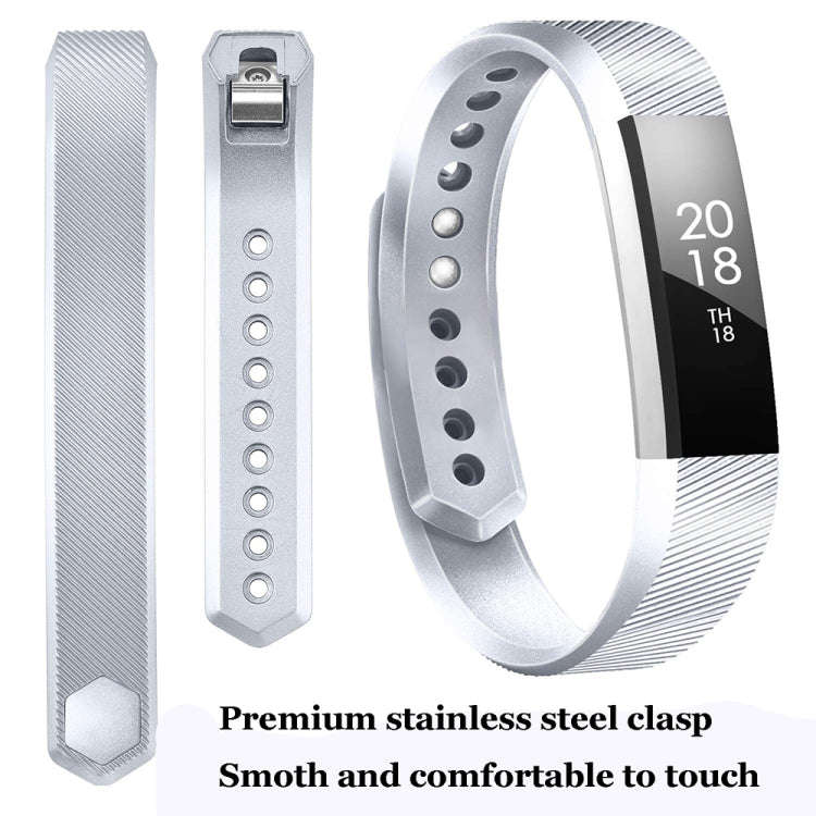 For FITBIT Alta Metallic Strap(Silver)