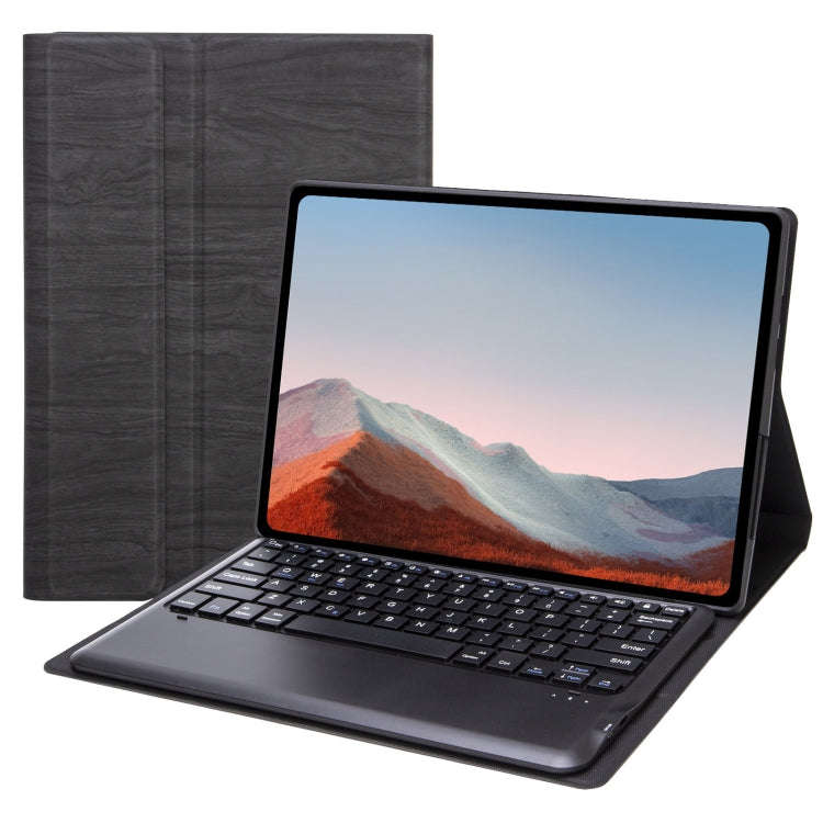 SF128 Tree Texture Bluetooth Keyboard Leather Tablet Case For Microsoft Surface Pro 8(Black)