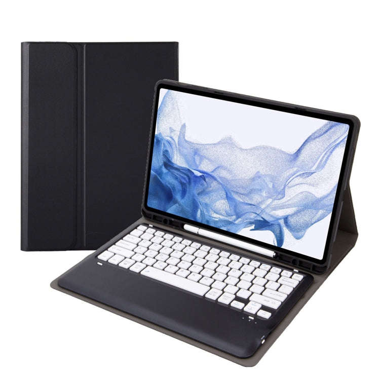 T800B Pen Slot Detachable Bluetooth Keyboard Leather Tablet Case For Samsung Galaxy Tab S8+/S7+/S...