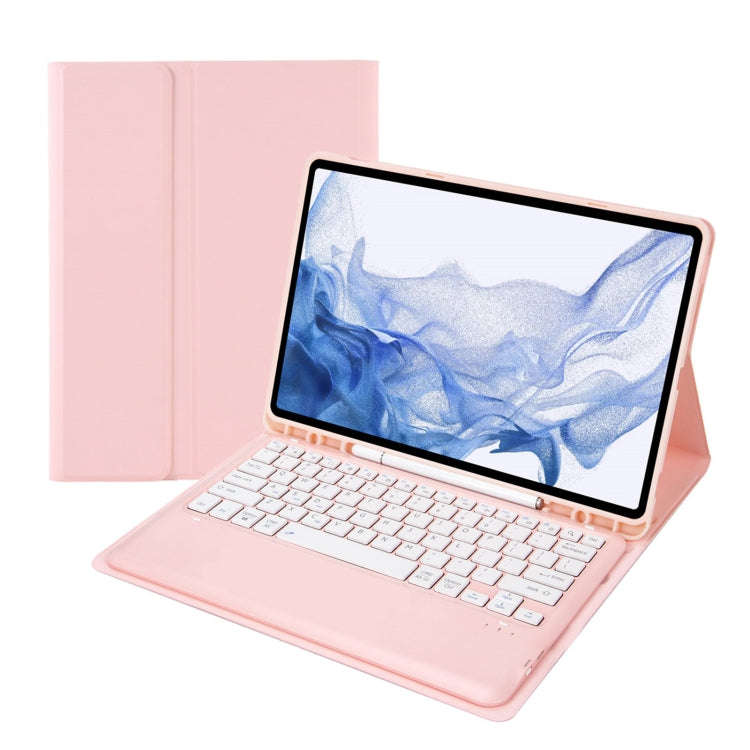 T800B Pen Slot Detachable Bluetooth Keyboard Leather Tablet Case For Samsung Galaxy Tab S8+/S7+/S...