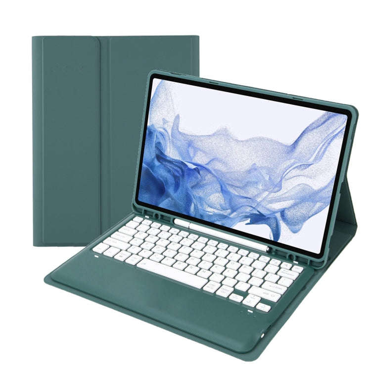 T800B Pen Slot Detachable Bluetooth Keyboard Leather Tablet Case For Samsung Galaxy Tab S8+/S7+/S...
