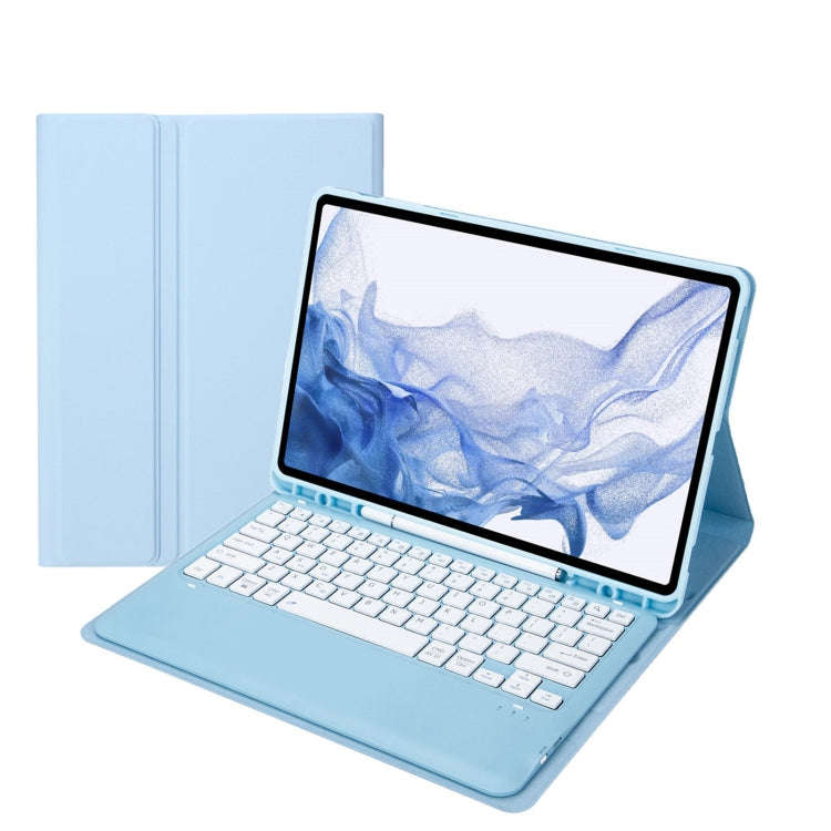 T800B Pen Slot Detachable Bluetooth Keyboard Leather Tablet Case For Samsung Galaxy Tab S8+/S7+/S...