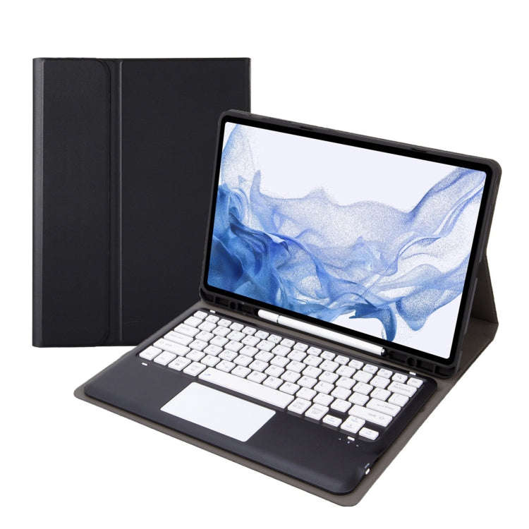 T800B-A Touch Pad Detachable Bluetooth Keyboard Leather Tablet Case For Samsung Galaxy Tab S8+/S7...