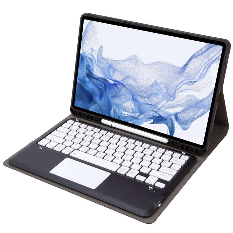 T800B-A Touch Pad Detachable Bluetooth Keyboard Leather Tablet Case For Samsung Galaxy Tab S8+/S7...
