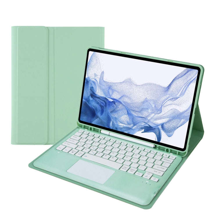 T800B-A Touch Pad Detachable Bluetooth Keyboard Leather Tablet Case For Samsung Galaxy Tab S8+/S7...