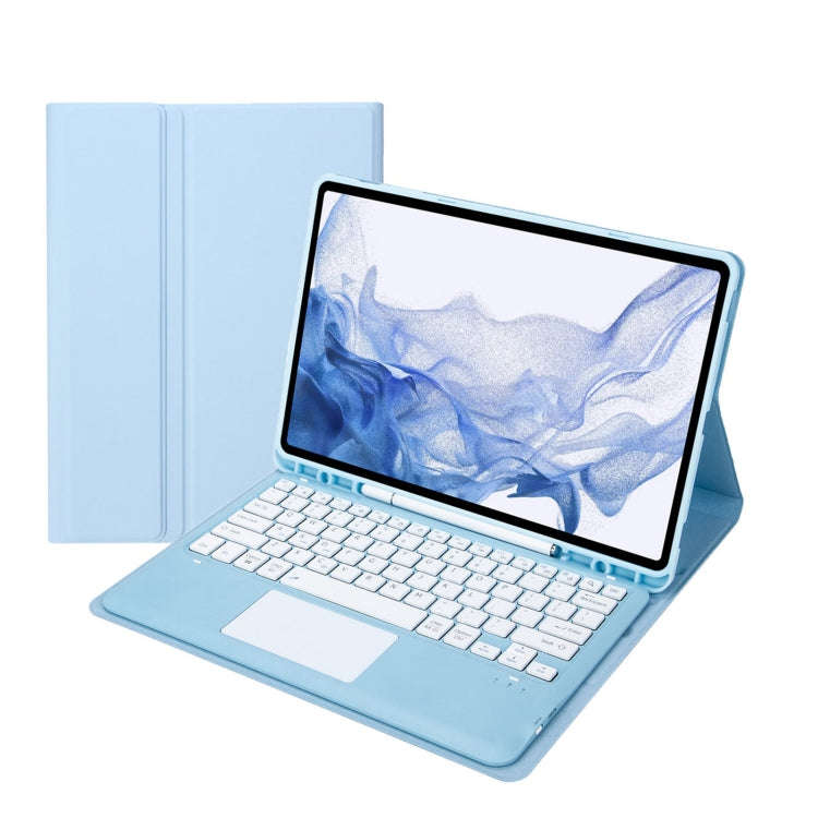 T800B-A Touch Pad Detachable Bluetooth Keyboard Leather Tablet Case For Samsung Galaxy Tab S8+/S7...
