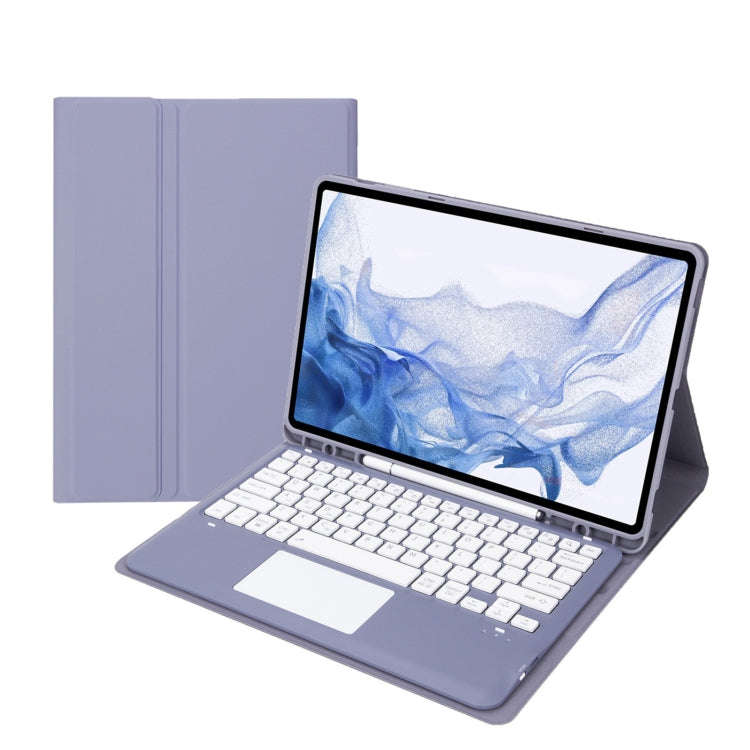 T800B-A Touch Pad Detachable Bluetooth Keyboard Leather Tablet Case For Samsung Galaxy Tab S8+/S7...