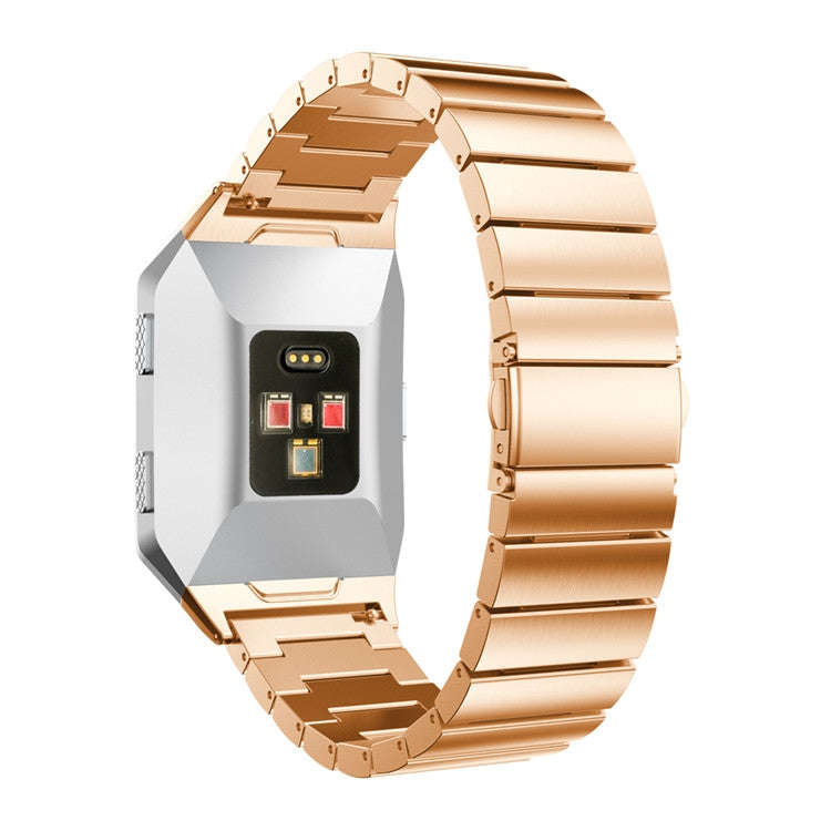 For FITBIT Ionic Stainless Steel Watch Band(Rose Gold)