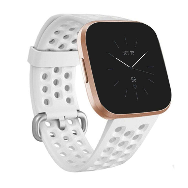 For FITBIT Versa 2 Breathable Silicone Watch Band, Size: Large(White)