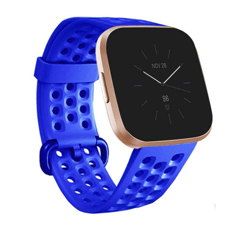 For FITBIT Versa 2 Breathable Silicone Watch Band, Size: Large(Blue)