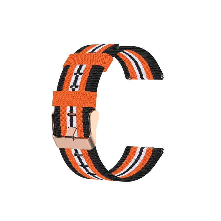 For FITBIT Versa Canvas Watch Band(Black Orange)