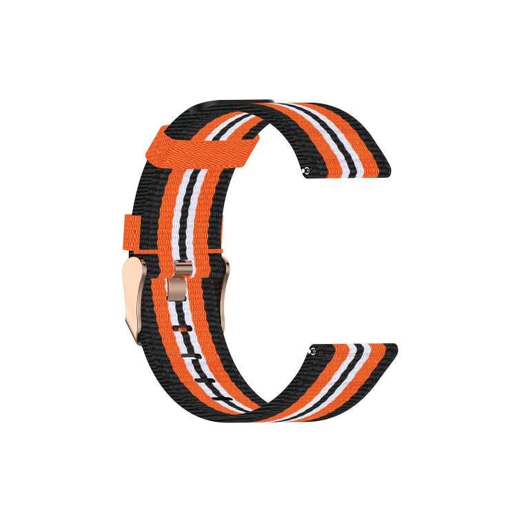 For FITBIT Versa Canvas Watch Band(Black Orange)